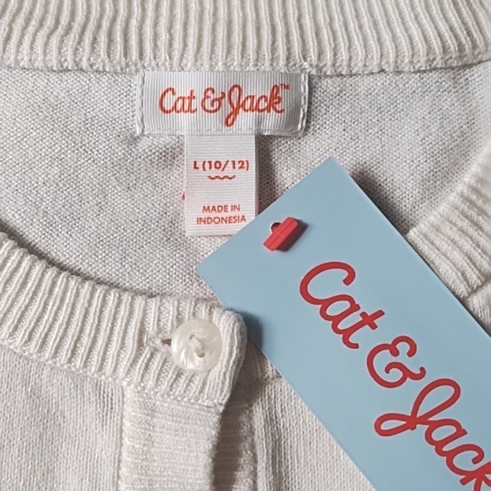 NWT Cat&Jack Cozy Cream Cardigan Sweater SzLarge - Picture 4 of 5
